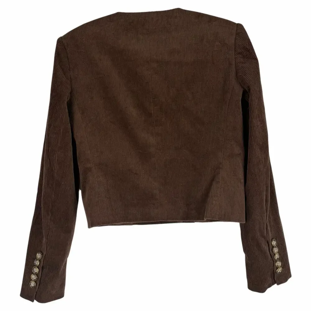 Veronica Beard Bentley Double Breasted Corduroy Jacket Brown Size 2 - Picture 8 of 11